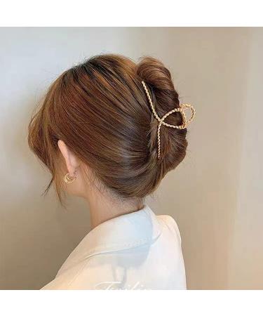 2 Pcs Metal Hair Clips for Women - Gold & Silver Nonslip Claw Clips for Thick Hair - Wedding & Bridal Accessories - Jumbo Size Type B - Buy Online on GoSupps.com