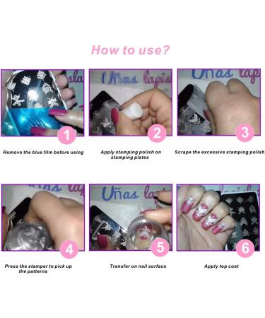 Nail Stamping Kit: 4 Big Stamp Plates, Double-Sided Clear Jelly Stamper - Abstract, Face, Snake, Constellation Design Templates - Buy Online on GoSupps.com
