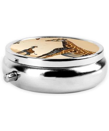 Mother and Child Giraffe Round Pill Box | 3 Compartment Travel Organizer | Portable Pill Box for Travel - Buy Online on GoSupps.com