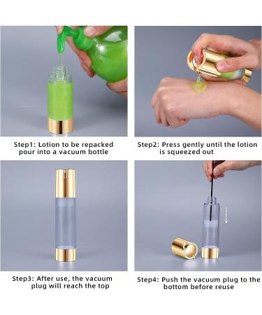 UMETASS 1.7oz (50ml) Gold Airless Pump Bottles - Set of 3 | Refillable Cosmetic Containers for Travel | Ideal for Lotion, Hand Sanitizer, Toner, Moisturizer, Facial Serum - Buy Online on GoSupps.com