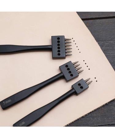 DIUDUS Black Leather Prong Punch Tool - 2/4/6 Prong 5mm Lacing Stitching Punch - Buy Online on GoSupps.com