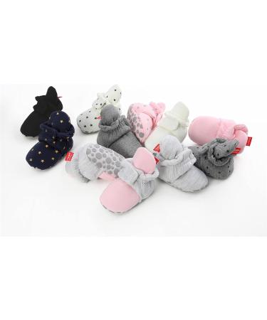 TMEOG Baby Booties Slippers | Infant Boots for Boys and Girls | Winter Sock Crib Shoes | 0-18 Months | Light Grey Star Design - Buy Online on GoSupps.com