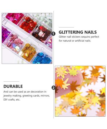 Lurrose Holographic Maple Leaf Nail Art Sequins - Autumn Manicure Decoration (2 Boxes) - Buy Online on GoSupps.com
