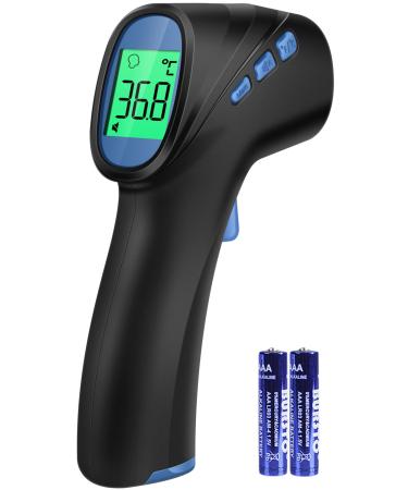 Fieberhermometer contactless for babies children and adults infrared steering thermometers with fever alarm LCD display immediate exact measurement values black - Buy Online on GoSupps.com