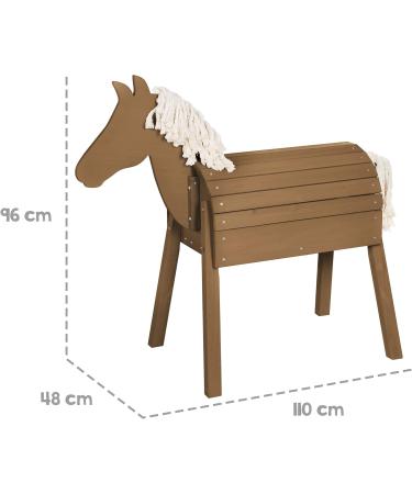 Buy Durable Solid Teak Wood Outdoor Play Horse - Vaulting Horse with Mane & Tail for Garden Fun | International Shipping Available - Buy Online on GoSupps.com