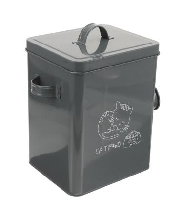 FOMIYES 1 Set Simple Laundry Box Storage Box Pet Foods Dispenser Spoons Enamelware Grey Iron