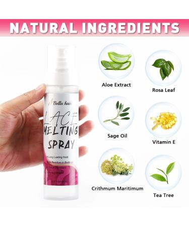 Bella Hair Lace Melting and Holding Spray | 5.07oz/150ml Quick-Drying & Natural Finish | Glue-less Hair Lace Bond Adhesive for Lace Front Wigs/Frontal/Closure/Hairpiece - Buy Online on GoSupps.com