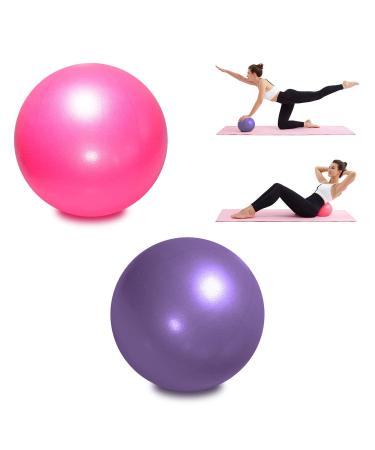 TopBine 9 Inch Exercise Pilates Ball -(2 Pcs) Stability Ball for Yoga, Barre, Training and Physical Therapy- Improves Balance, Core Strength, Back Pain & Posture- Comes with Inflatable Straw