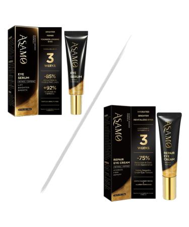 ASAMO Retinol & Peptides Under Eye Kit | Daily Hydrating Serum + Anti-Wrinkle Cream for Puffy Eyes