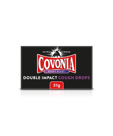 Covonia Double Impact Cough Drops Berry Blast 51g Extra Strong warming flavour and menthol vapour