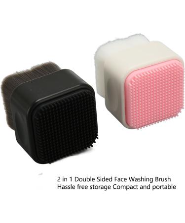 Soft Bristles Double Sided Face Scrubber for Dead Skin Removal Massage Exfoliating Facial Cleansing Brush - Buy Online on GoSupps.com