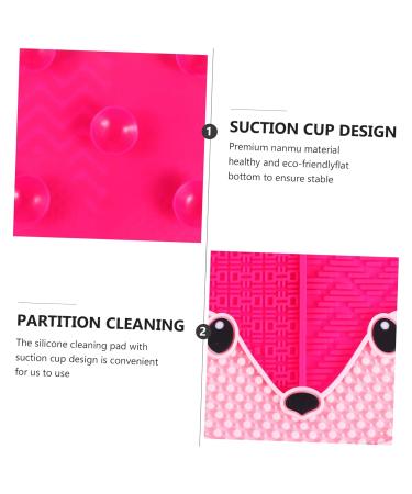 Buy Fox Scrub Makeup Brush Cleaner Mat - Silicone Scrubber & Suction Cup for Easy Cleaning - 17x15cm Rosy| Perfect for All Cosmetic Brushes - Buy Online on GoSupps.com