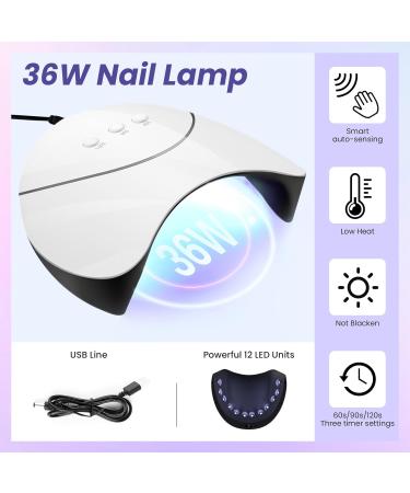 VANREESA Gel Nail Polish Set - 10 Colors with UV Lamp, Glossy Matte Top Coat - DIY at Home Kit for Women - Yellow, Blue, White - 26 Piece Set - Buy Online on GoSupps.com