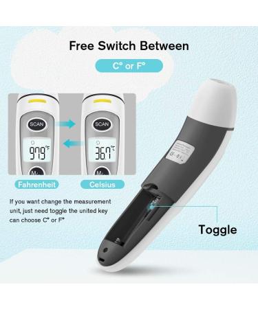 Touchless Digital Infrared Thermometer for Adults and Kids - LCD Screen, Memory Recall, Fever Alarm - White - Buy Online on GoSupps.com