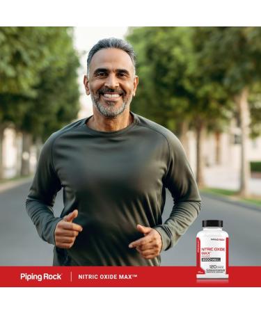 Piping Rock Nitric Oxide Supplement | 3000mg | 120 Capsules | Precursor for Men and Women | Max Blend with L Arginine and L Citrulline | Non-GMO Gluten Free - Buy Online on GoSupps.com