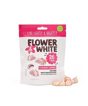 Flower & White Flower & White Raspberry Crumble - Fairtrade chocolate meringue bar - 75g