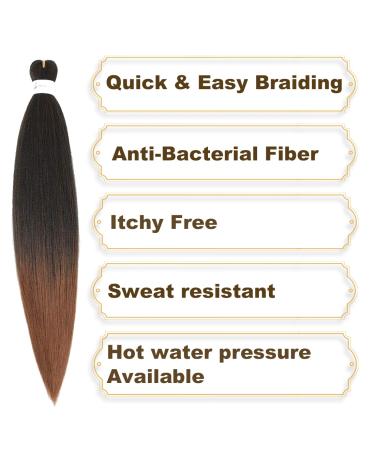 Antiensed Braid Hair Extensions - Easy Braid Synthetic Fiber Itch-Free 6 Packs 50cm Yaki Texture (1B/30#) - International Shipping Available - Buy Online on GoSupps.com