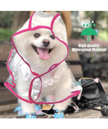 Buy Ssang Waterproof Dog Raincoat - Adjustable & Windproof Poncho Hoodie for Small & Medium Dogs (Pink M) - Buy Online on GoSupps.com