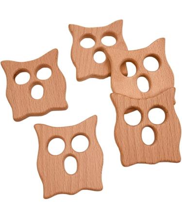 Wendysun 10pcs Owl Shape Wood Teether - Baby Teething Nursing Beech Teether - DIY Pendant Toy - Buy Online on GoSupps.com