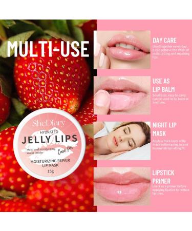 Moisturizing Strawberry Lip Mask Pink Overnight Treatment for Fine Lines and Deep Hydration Glossy Finish 1 Ounce - Buy Online on GoSupps.com