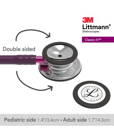 3M Littmann Classic III Stethoscope with Mirror Chestpiece - Plum Tube/Pink Stem - 27 - 5960 - Buy Online on GoSupps.com
