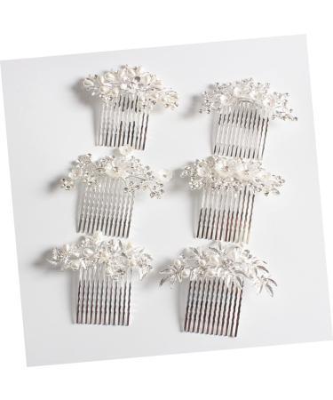 Beaupretty Pearl Hair Barrettes Headpiece Pearl Clip Rhinestone Combs Clips Side Headpiece Leaf Flower Bride Clip Bridal pin Pearl Hair Clip Size 5 Silver - Buy Online on GoSupps.com