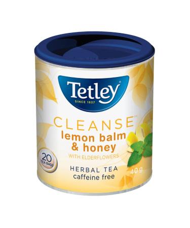 Tetley Cleanse Lemon Balm & Honey Herbal Tea - 20 Tea Bags 40 Grams Naturally Caffeine Free LemonBalmandHoney