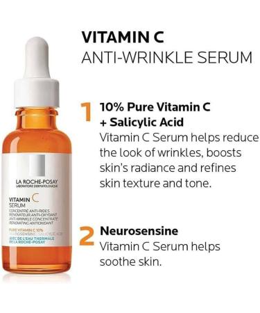 La Roche Posay Pure Vitamin C10 Serum 30ml Light Weight Brightening Facial Serum With Moisturiser - Buy Online on GoSupps.com
