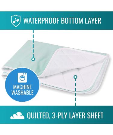 DMI Waterproof Bed Pad 36 x 52 Inch - Quilted Mattress Protector and Furniture Cover - 3 Layers of Protection - Pee Pad and Seat Protector - Without Straps - Buy Online on GoSupps.com