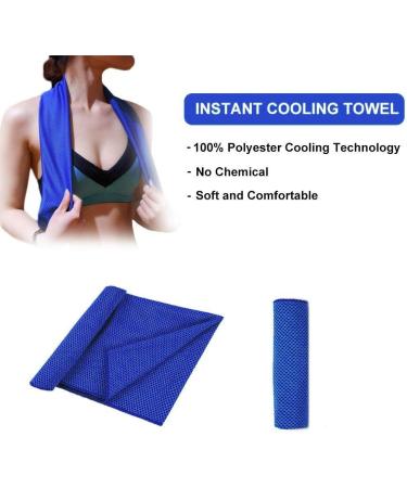 Sukeen Cooling Towel (40x12) for Yoga, Golf, Gym - Soft Microfiber Chilly Towel for Camping, Running, Workout - Dark BlueLight PurpleLight BluePalegreen - Buy Online on GoSupps.com