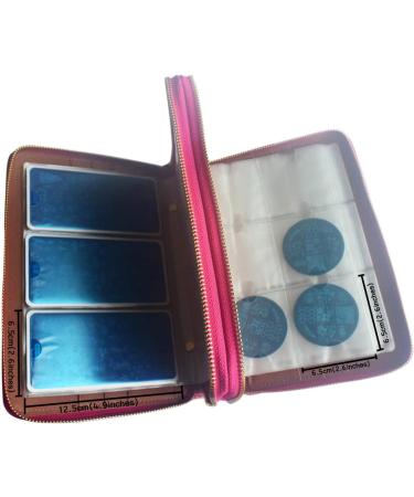 Rainbow Laser Nail Stamp Set with 216 Compartments - Pink Storage Bag for Round Square & Rectangular Nail Art Templates - Buy Online on GoSupps.com