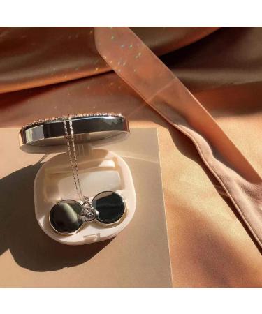 Buy QRIEQYN Bling Rhinestone Contact Lens Case - Portable Kit with Mirror | Stylish Silver & Colorful Design for Travel - Buy Online on GoSupps.com