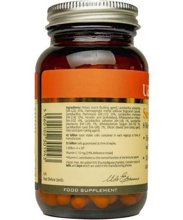 Udo's Choice Super 8 Immune Probiotics - 42 Billion Cell Count - 90 Capsules - Supports Bowel & Digestive Health - Vitamin C - 8 Microbiotic Strains - Buy Online on GoSupps.com