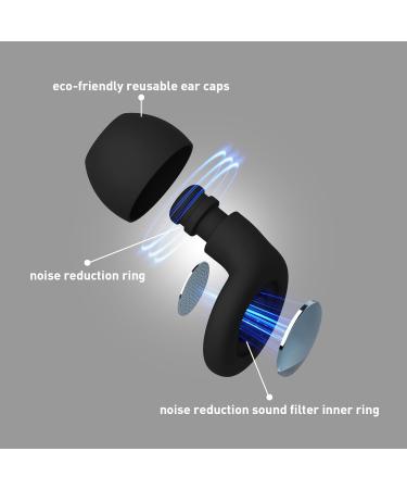 IFECCO Sleep Ear Plugs - Reusable Silicone Noise Cancelling Earplugs for 30dB Noise Reduction | Ear Protection for Study Work & Focus | Includes 4 Pair Eartips (XS/S/M/L) - Black - Buy Online on GoSupps.com