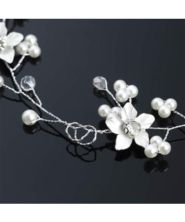 JAKAWIN Silver Bridal Flower Hair Vine Headpiece - Wedding Hair Accessory for Women - Buy Online on GoSupps.com