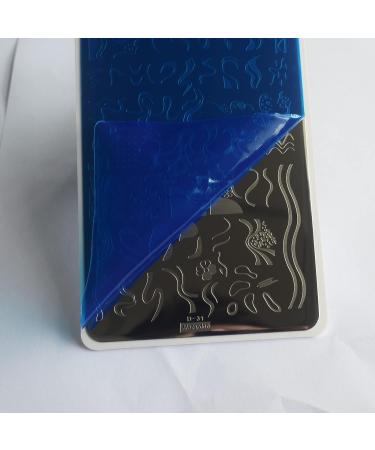 Mezerdoo Swirl French Line Nail Stamping Plates D-31 and D-32 - Geometric Wave, Stripes, Flower Nail Art Stencils (2pcs) - Stainless Steel Nail Art Tools - Buy Online on GoSupps.com