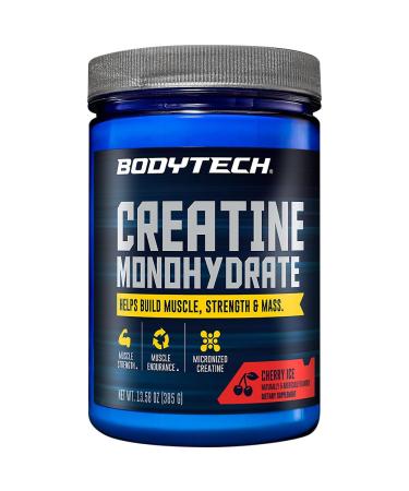 BODYTECH 100% Pure Creatine Monohydrate Powder - Micronized for Maximum Absorption - Supports Muscle Strength & Power Output - Cherry Ice (13.58 oz 55 Servings)
