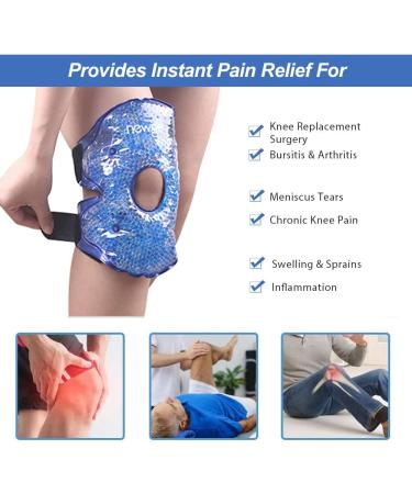 NEWGO Knee Cold Pack 2 Pack - Reusable Gel Ice Pack for Knee Injuries & Surgery Pain Relief - Buy Online on GoSupps.com