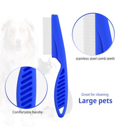2 Pcs Cat Combs Flea Comb for Cats Dogs Lice Tear Stain Remover Combs Fine Tooth Grooming Removal Tool (Blue 2Pcs) - Buy Online on GoSupps.com