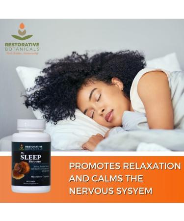 Restorative Botanicals My Sleep Shrooms Mushroom Extract Capsules Reishi Passionflower Valerian Chamomile Tryptophan Gluten Free/Vegan/Non GMO - Buy Online on GoSupps.com