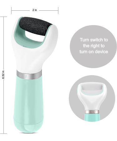 Brookstone Electric Foot Callus Remover with Diamond Micro-Mineral Roller Head for Dry Feet & Cracked Heels | Pedicure Tools for At-Home Foot Repair - Seafoam - Buy Online on GoSupps.com