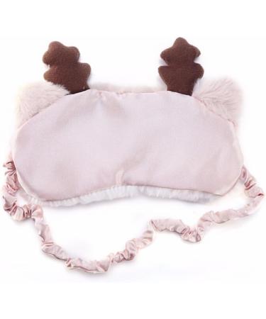 RAYNAG Set of 2 Cartoon Animal Plush Eye Masks - Cute Sleeping Blindfold Eye Covers (Brown/White) - Buy Online on GoSupps.com