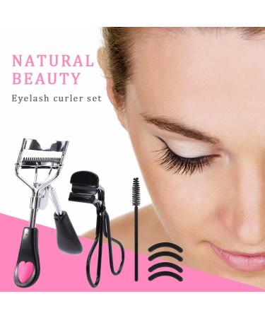 4 in 1 Eyelash Curler Kit for Women - Black Lash Curler Comb Eyebrow Brush & 4 Refill Pads for Perfect Curved Eyebrows - Buy Online on GoSupps.com