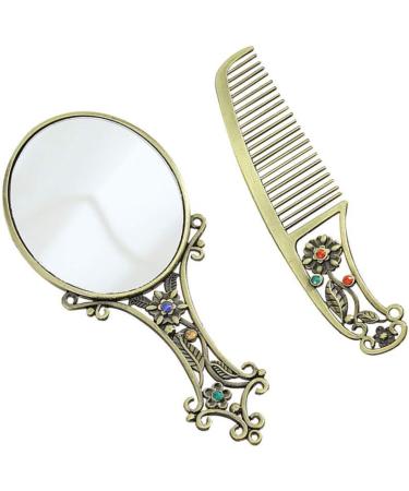 Buy Minkissy Retro Metal Mirror Comb Set - Vintage Antique Kamm for Women - Perfect Christmas & Birthday Gift - Buy Online on GoSupps.com