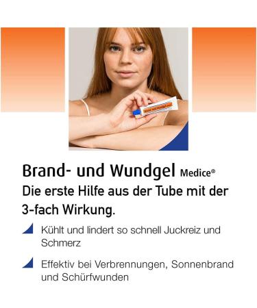 Fire and Wound Gel Medice 2x50g - Fast Cooling Relief for Burns Sunburn Insect Bites & Grazes | 100g - Buy Online on GoSupps.com