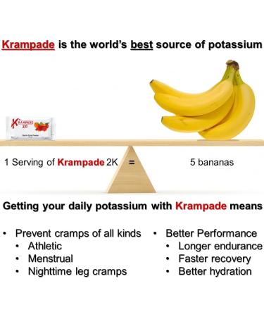 Krampade High Potassium Electrolytes Powder Orange 3950mg Electrolytes 2000mg Potassium 50mg Magnesium Cramp Relief & Prevention Cellular Hydration Better Endurance & Recovery 20 Packets - Buy Online on GoSupps.com