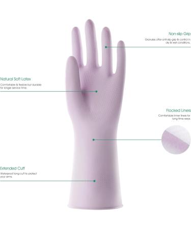 Cool Job Reusable Household Gloves - 3 Pairs of Fragrant Non-Slip Waterproof Cleaning Gloves (Size L) - Purple Rose Sage - Buy Online on GoSupps.com