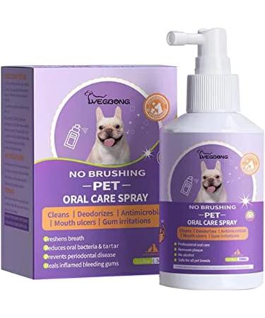 CHENGDAN Dog and Cat Tooth Cleaning Spray No Brushing Enhancement Cleaning Formula Pet Tooth Cleaning Spray Target Fresh Breath and Tartar Control (3pcs)