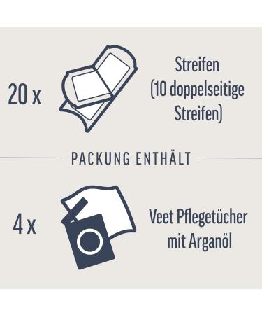 Veet Expert Cold Wax Strips for Face - Gentle Hair Removal for All Skin Types 10 Double Strips (20 Strips) - Ideal for Sensitive Skin - Buy Online on GoSupps.com