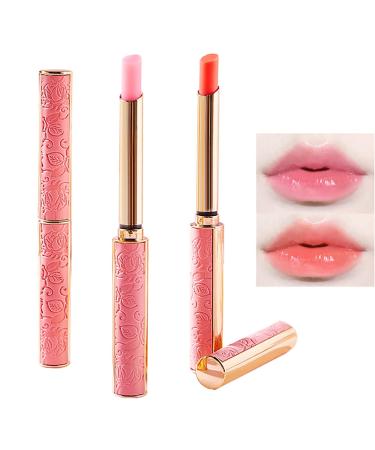 Color Changing Lipstick Set Petansy 2 Colors Crystal Jelly Lipstick Moisturizer Magic Temperature Color Change Lipstick Kit